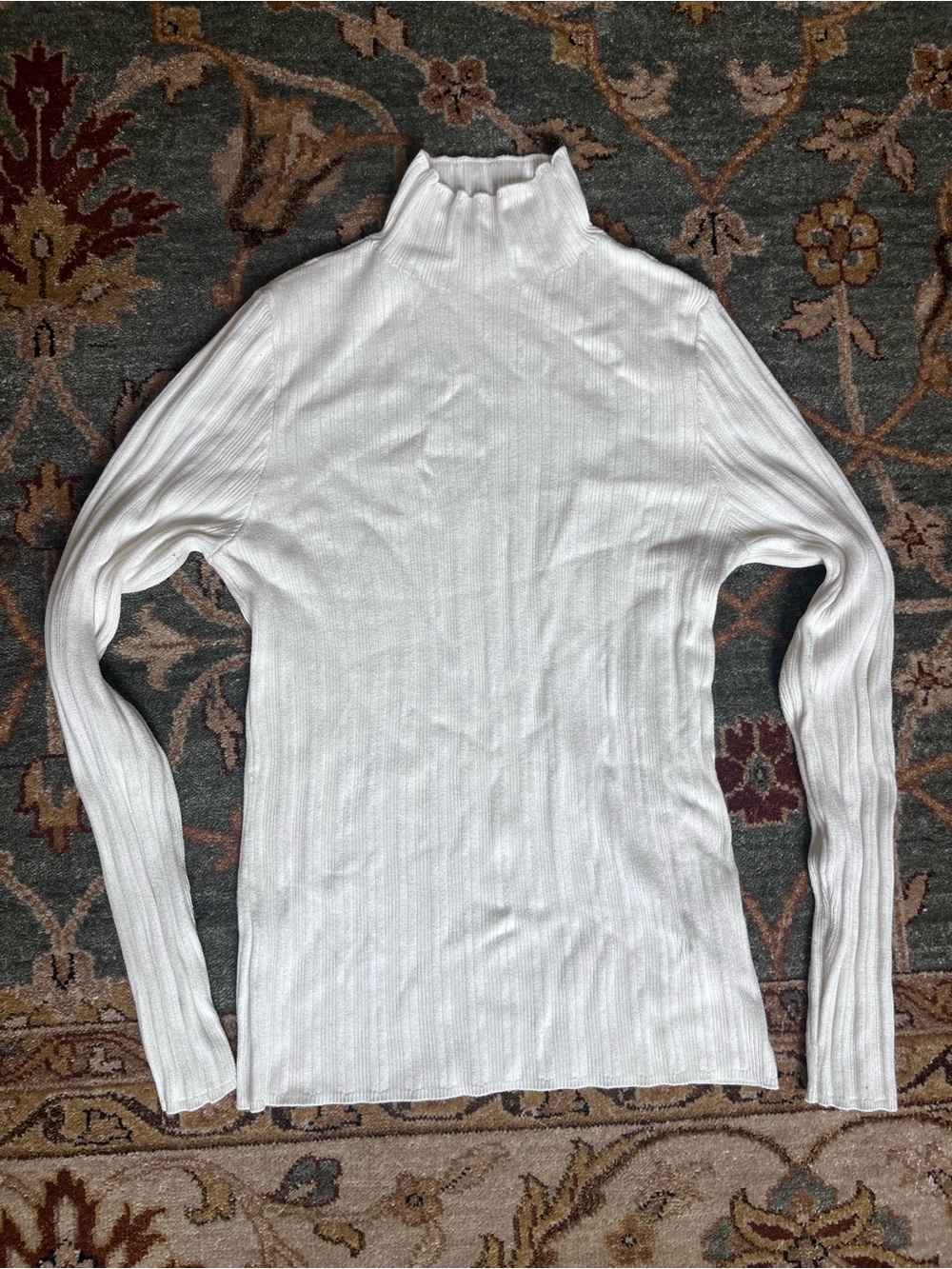 Abercrombie & Fitch Cream Ribbed Mock Neck Top